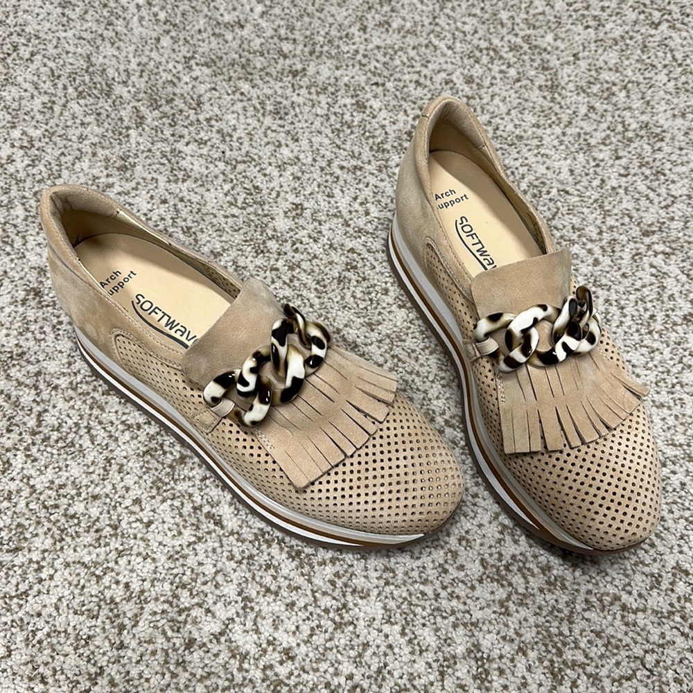NEW Softwaves Cadie Camel Velour Slip-on Platform Sneaker size 9.5/10 40